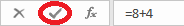 Excel 2016 The Enter button on the Formula Bar
