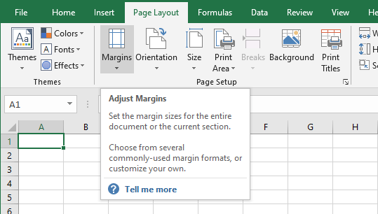 Microsoft Excel 2016 Interface