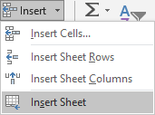 Excel 2016 Insert Sheet