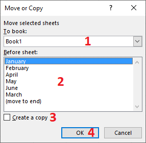 Excel 2016 Move or copy dialog box