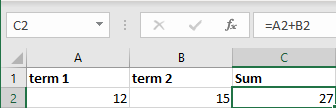 Excel 2016 Sum Example
