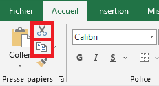 Excel 2016 Boutons Couper Copier