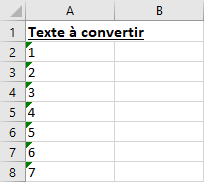 Excel 2016 Conversion Texte en Nombre