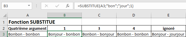 Exemple Substitue