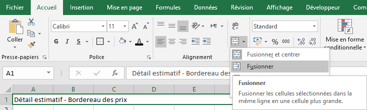Fusionner chaque ligne