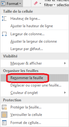 Renommer la feuille