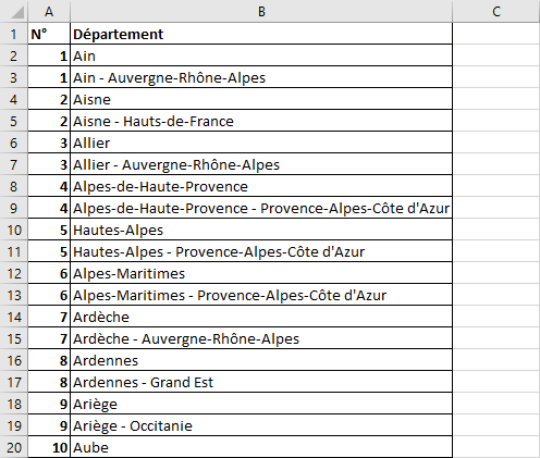 Excel 2016 Exemple Suppression une ligne sur deux