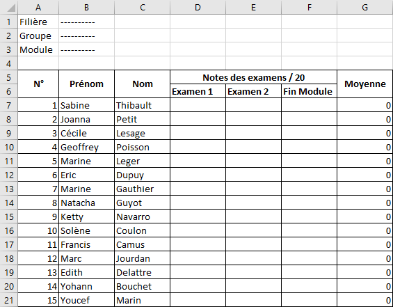 Excel 2016 Exemple verrouillage de cellules
