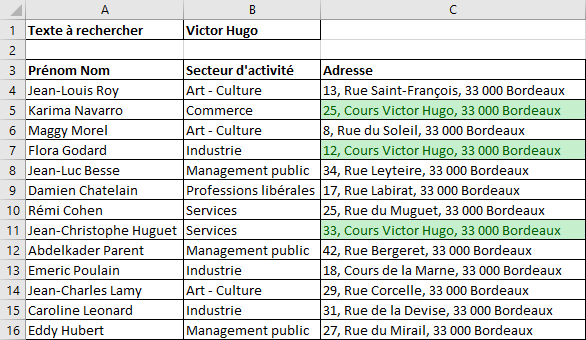Exemple Mise en forme conditionnelle